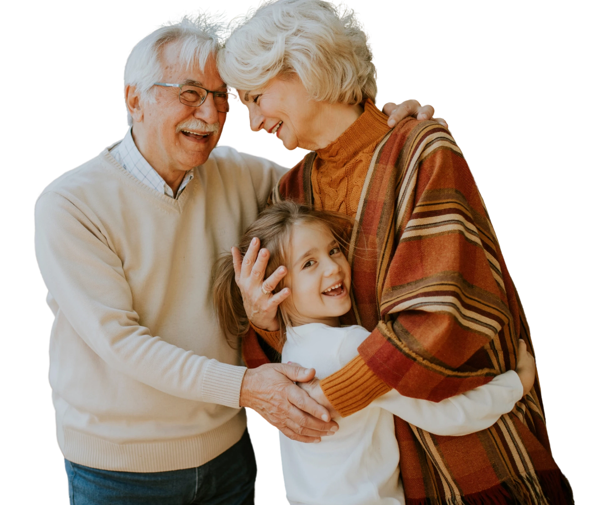 Girl and grandparents